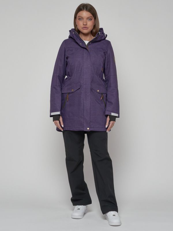 MTFORCE purple hooded parka for women 19002F